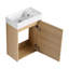 Meuble-lavabo mural flottant de 16 pouces avec lavabo en céramique et armoire à fermeture en douceur, parfait pour les petites salles de bain