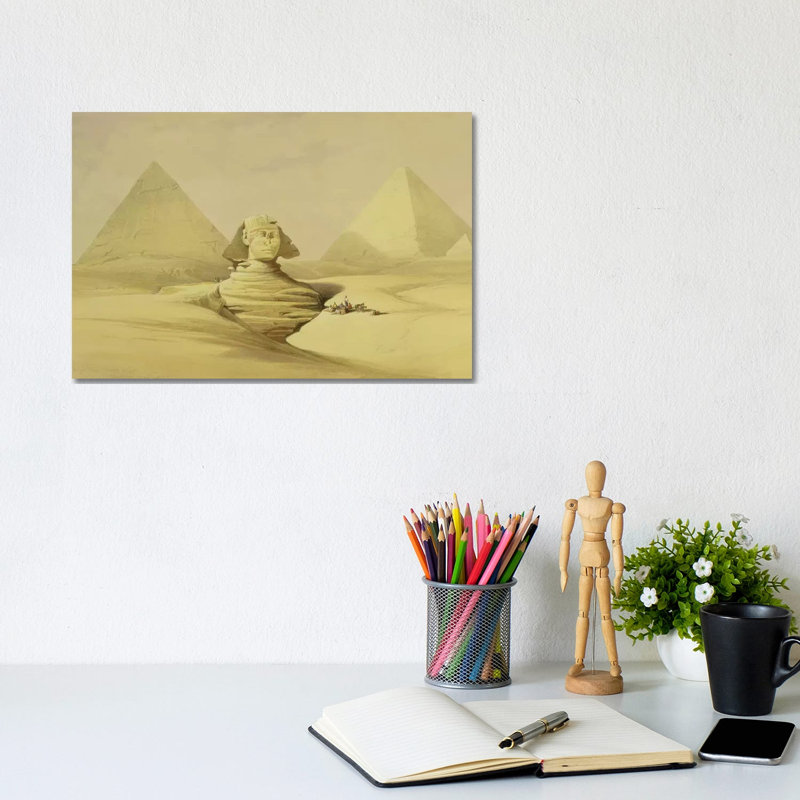 The Great Sphinx And The Pyramids Of Giza, From "Egypt And Nubia", Vol.1 by David Roberts - Wrapped Canvas Print