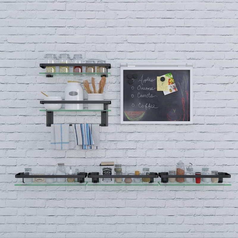 2 Piece Glass Floating Shelf