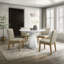 Diartis 5-Piece Dining Set, White/Ebony-648703670