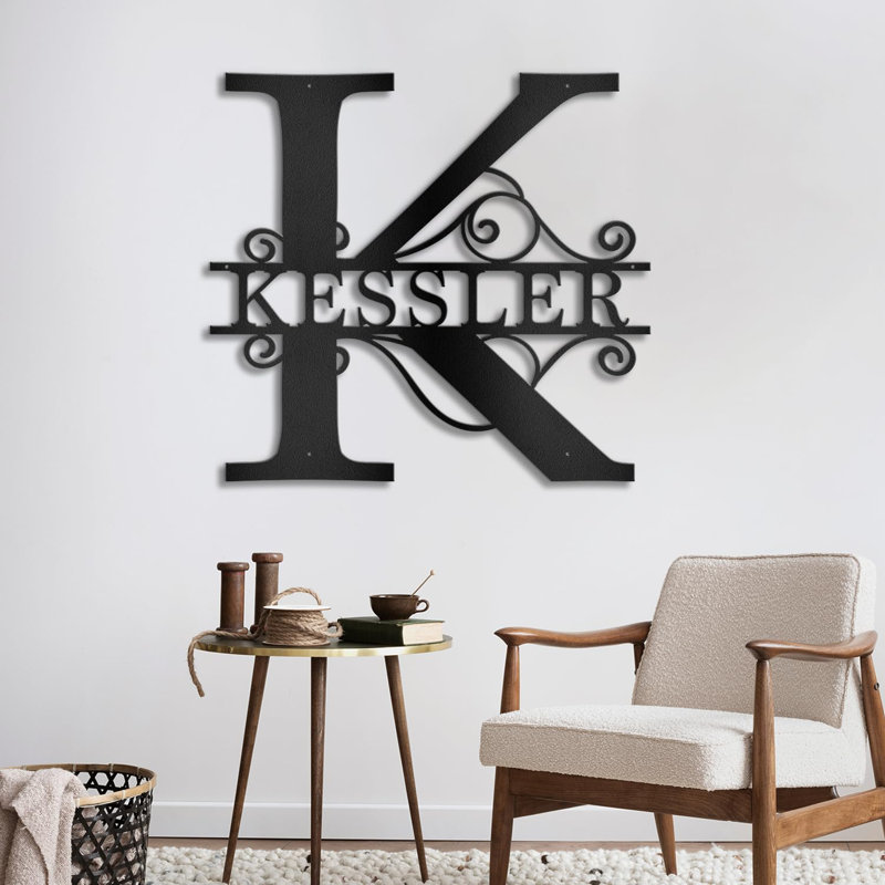 Panneaux en métal sur mesure, nom de métal, art mural en métal, lettre fendue, monogramme, décoration murale, art mural en métal, nom de famille, signe de nom de famille, cadeau de mariage personnalisé, foyer d'extérieur