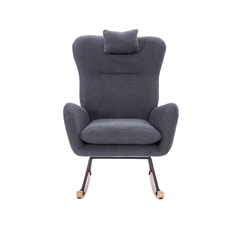 Chaise berçante rembourrée Teddy (Teddy), Gris foncé
