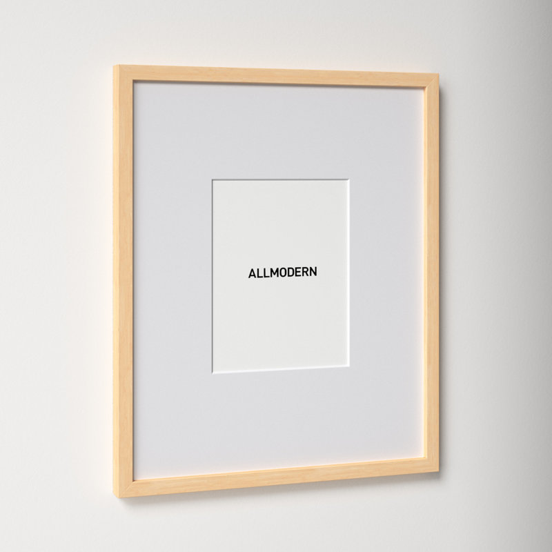 Capullo Wood Matte Picture Frame with Mat, Natural, 18" x 24", 12" x 18"
