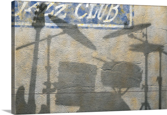 «Jazz Club» par Josep Cisquella, affiche vintage sur toile, H 32 po x l 48 po x P 1,25 po