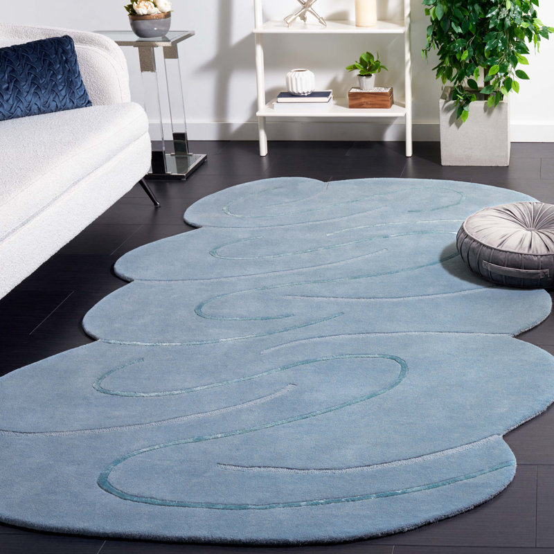 Dinyu Hand-Tufted Wool and Viscose Rug, Novelty 5' x 8'