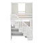 Lit superposé double au-dessus de double avec rideaux d'intimité, lumières DEL sous le lit, escalier de rangement
