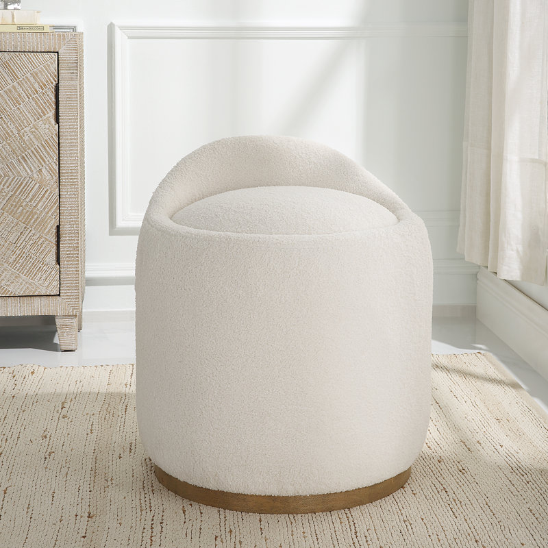 Repose-pieds pivotant en peau de mouton Kywan Swirl