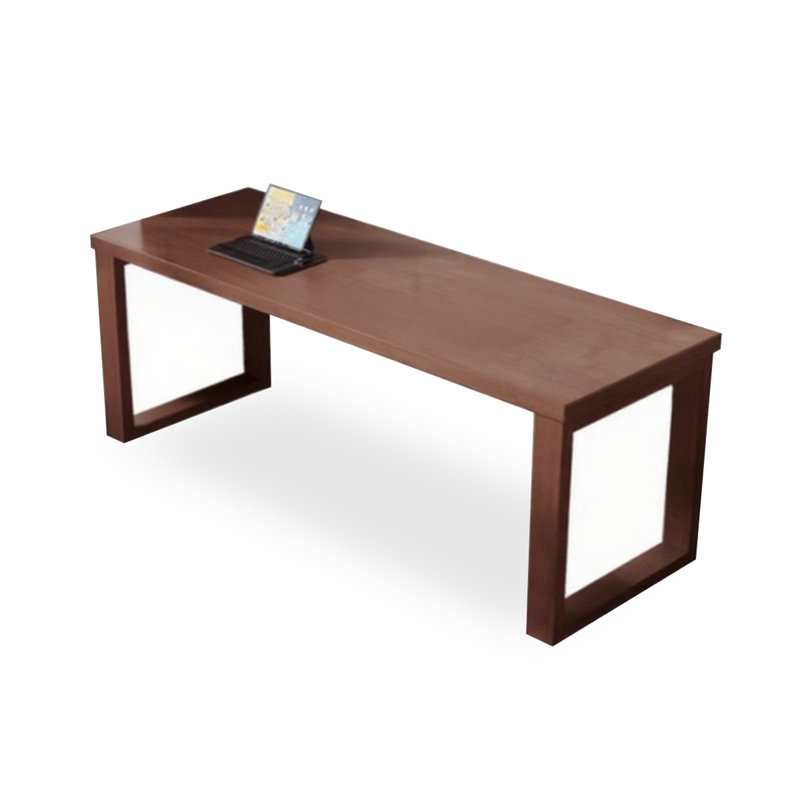 Bureau rectangulaire en bois massif brun noisette, H 29,53 po x l 86,61 po x P 27,56 po
