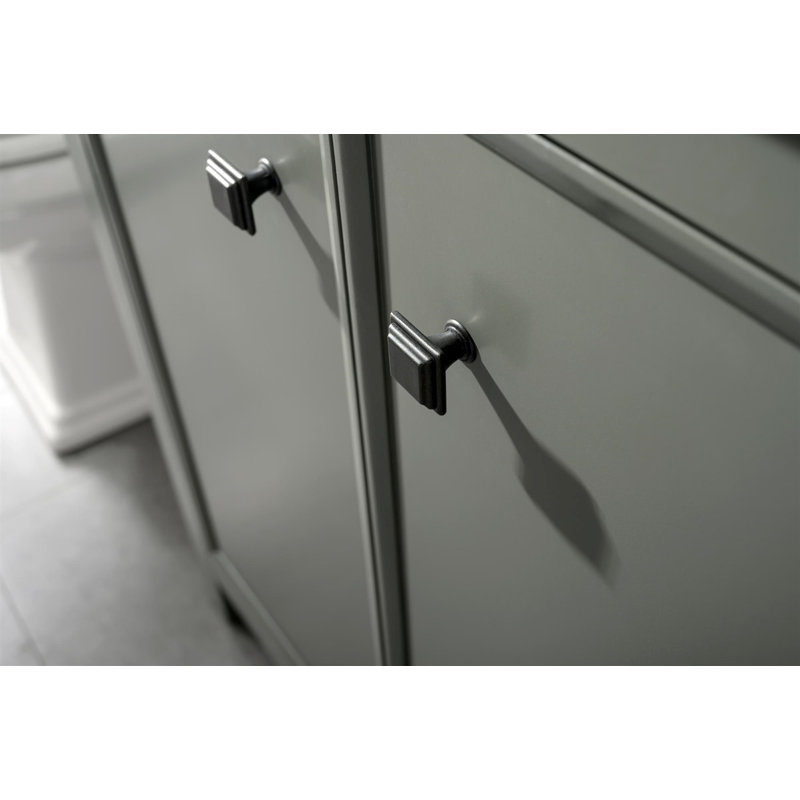 Malek 30'' Single Bathroom Vanity with Marble Top, Pewter Green
