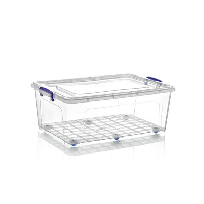 Clear Plastic Storage Tote with Wheels