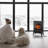 Winston Porter 15" Freestanding Fireplace Stove Heater With Realistic Flame For Home Office With Realistic Log Flame Effect, Adjustable Flame Effect/Brightness/Heating Mode, Overheating Safe Design