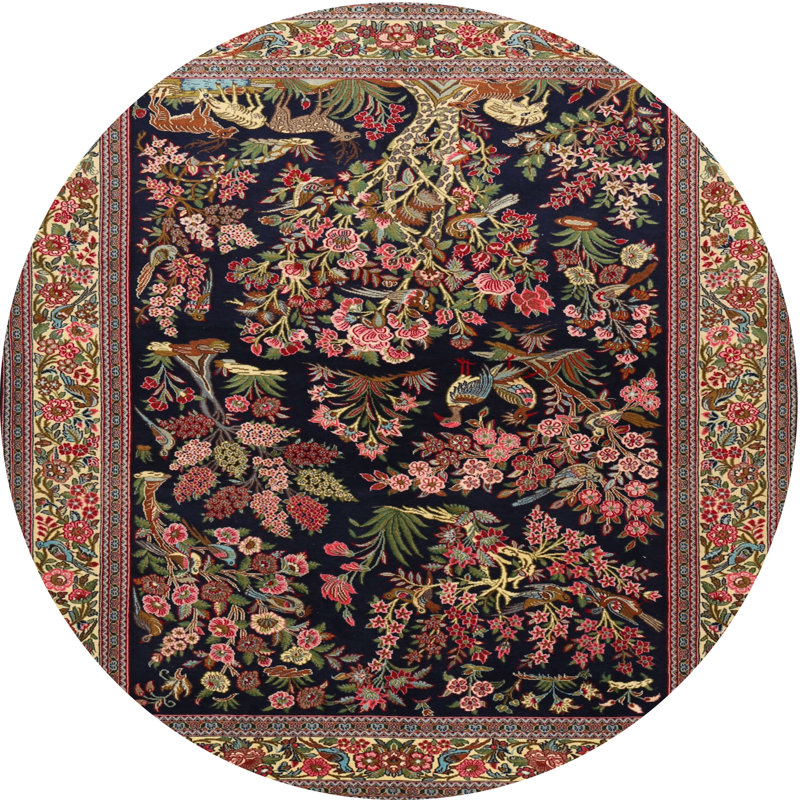 Tapis traditionnel lavable à la machine 2193, Rond 6 pi