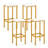 4 Pcs 26"bar Stool Set With Metal Frame Footrest Backless Counter Height Stool