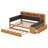 Full Size Wood Daybed With Trundle, Storage Shelves, Bench, Charging Station And Upholstered Headboard-797571173