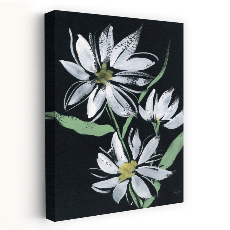 Art floral contemporain blanc minuit, H 24 po x l 16 po