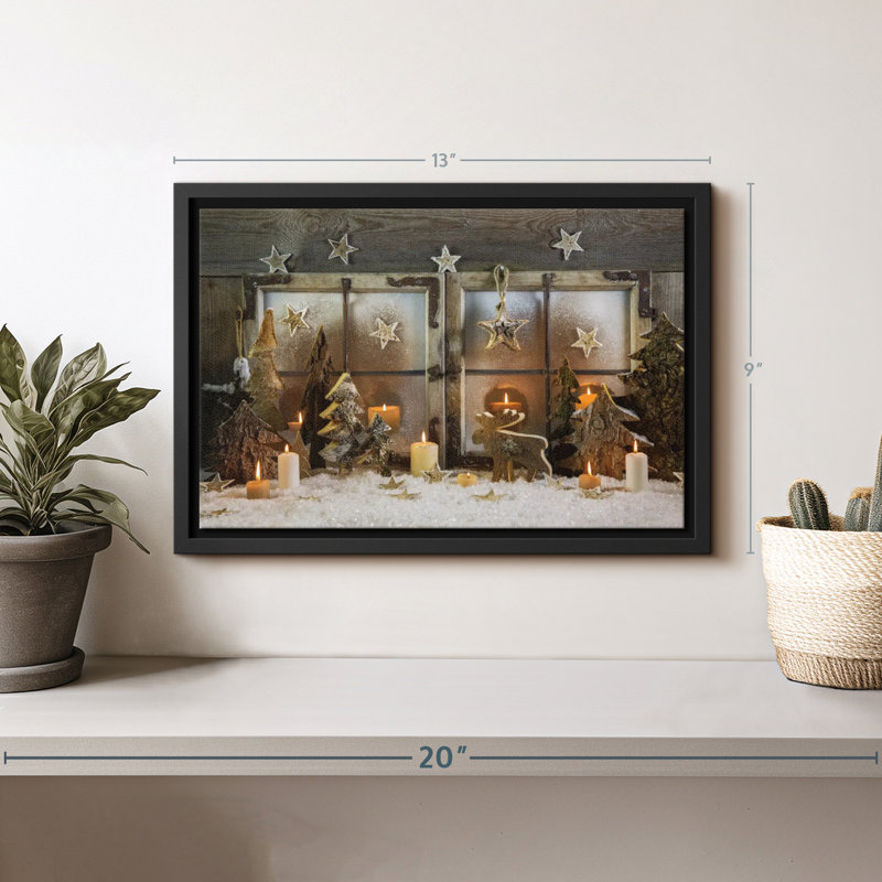 Fenêtre de Noël, reproduction sur toile, H 9 po x l 13 po