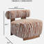 1 pièce Chaise d'appoint à rayures zébrées Tissu de mousse à haute densité Dossier cylindrique Finition orange rustique Salon principal