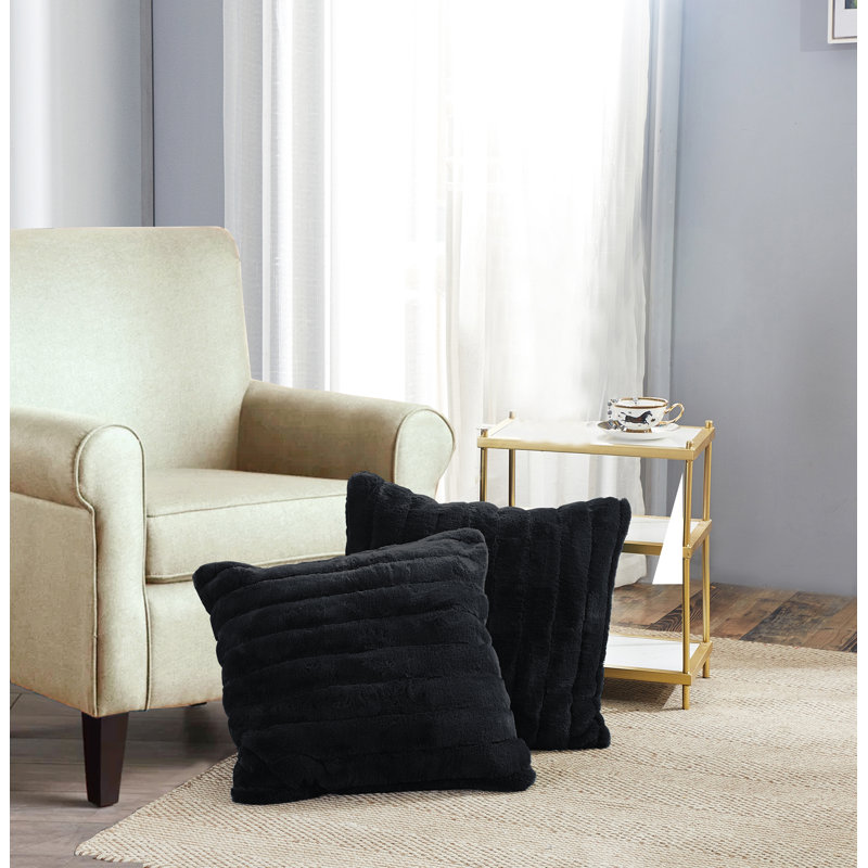 Supermink Square Euro Pillow Cover, Jet Black