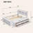 Full Bed with Bookcase Headboard, Under bed Storage Drawers and Bed End Storage Case,White-135401763