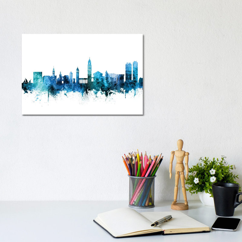 Split, Croatia Skyline by Michael Tompsett - Wrapped Canvas Gallery-Wrapped Canvas Giclée, 20.32 cm H x 30.48 cm W