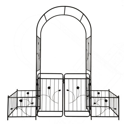 Arche de jardin en métal avec barrière 79,5 po x 86,6 po