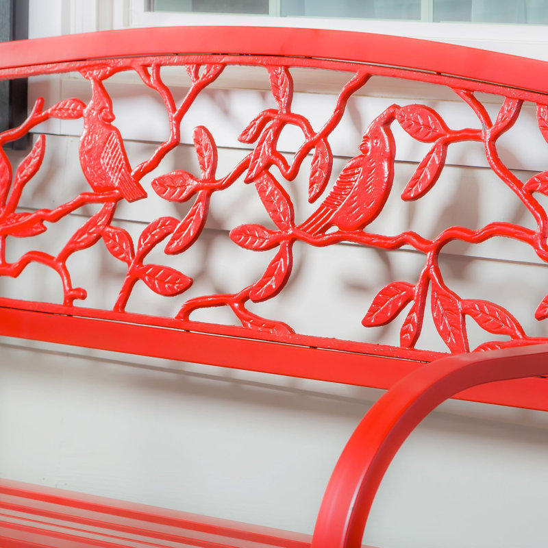 Banc de jardin en métal Araneli Cardinals, Rouge