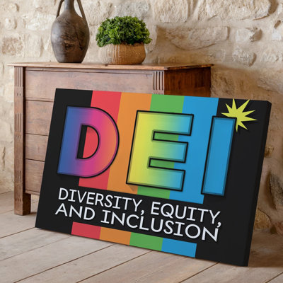 Canvas Create A Vibrant And Bold Graphic Design Featuring The Acronym Wall Art Dei Prominently In The Center Using A Gradient Color Canvas Wall Art