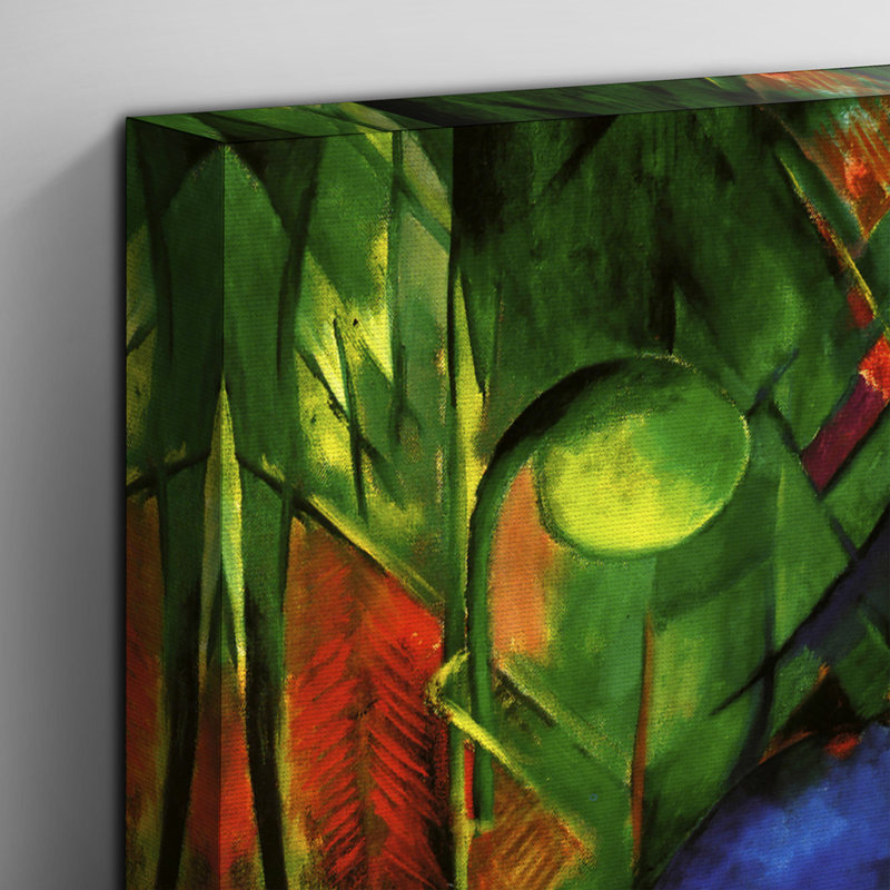Deer in the Forest  by Franz Marc - Wrapped Canvas, 76cm H x 76cm W