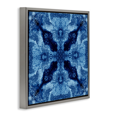 Art de cadre flottant à motif de mosaïque bleue par El Perkin