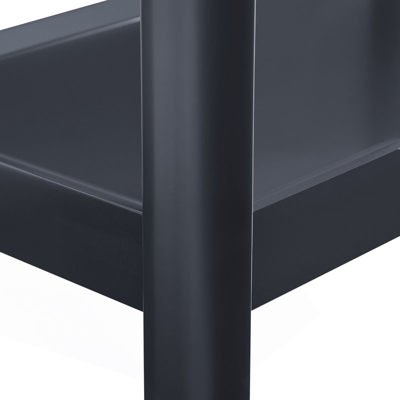 Table de chevet avec deux tablettes spacieuses, Noir