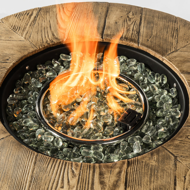 Table de feu en acier de 30 pouces avec brûleur au propane, surface, chaleur de 40000BTU, fabrication, avec housse de pluie et pierres de lave pour le dessus du jardin, bol de 2,2 pouces,
