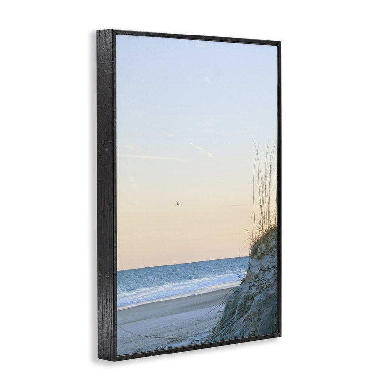 Serene Beach Sunset, estampe numérique encadrée par Gail Peck, Giclée encadrée noir minuit, H 18 po x l 12 po