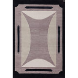 Toulon Geometric Area Rug in Lavender/Ivory/Ebony