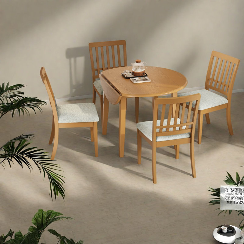 Extendable Dining Table Sets(Must include both Table and Chair), Wood MDF Modern Small Kitchen, Gray 1