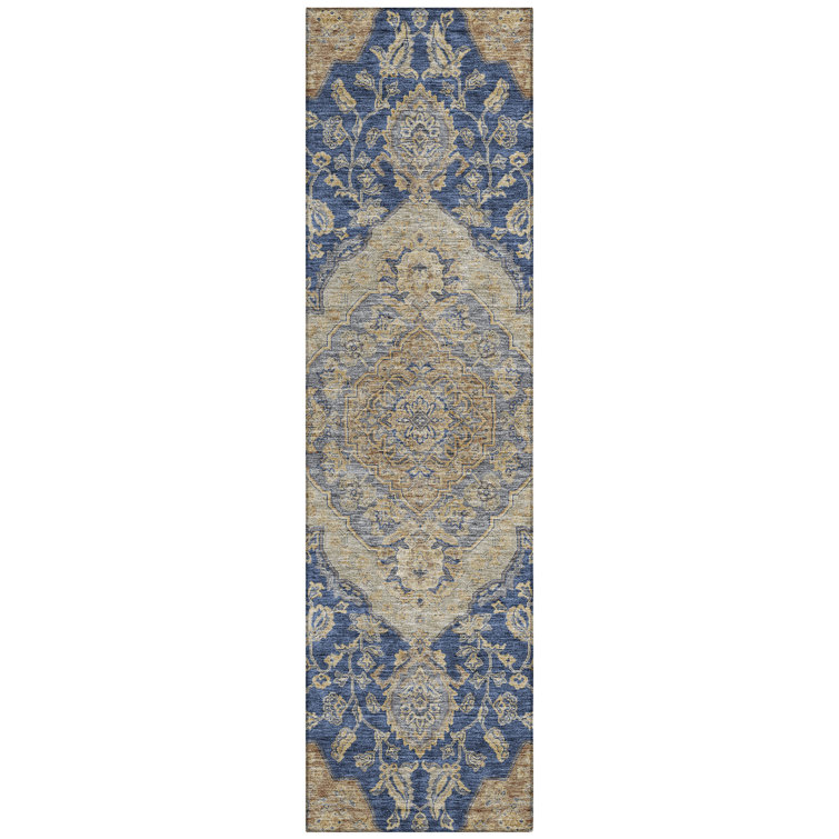 Machine Washable Indoor/Outdoor Cicel ACN1151 Navy Rug