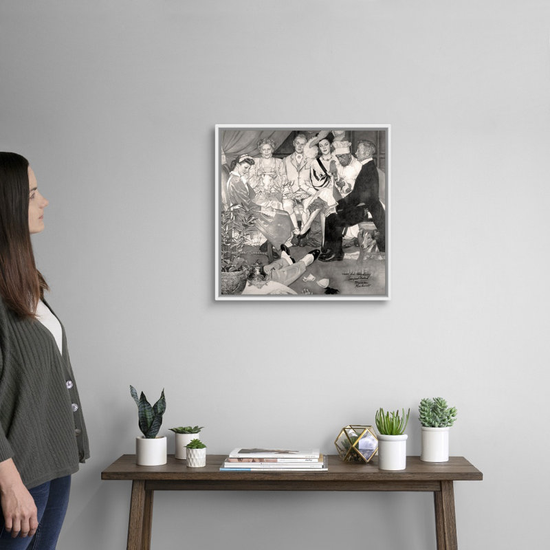 Murder Mystery, art mural sur toile, H 22 po x l 22 po x P 1,75 po, Cadre flottant blanc