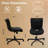 Armless Computer Desk Chair,Ergonomic Mid Back Leather Task Office Chair with Wheels And Lumbar Support for Home Small Space Vanity Makeup-1139603313-1139603318