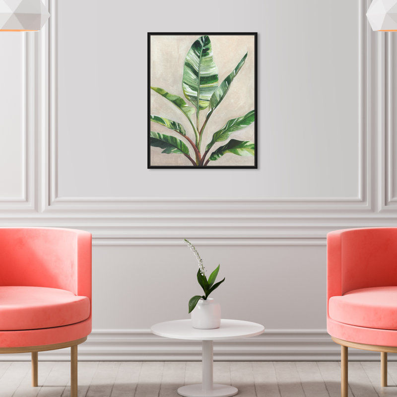 Jolies plantes II - Impression sur toile, Toile avec cadre flottant noir, H 21 po x l 17 po x P 1,8 po