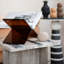 Table d'appoint en marbre avec rayures et base emboîtable
