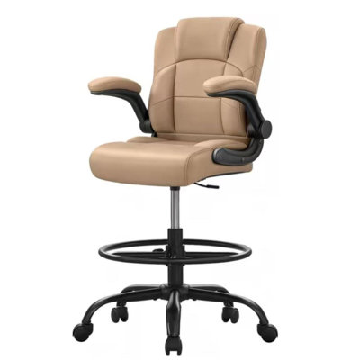 500 Lbs Drafting Chair Tall Gaming Chair With Flip-Up Armrests For Standing Desk Chair