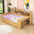 Wooden Daybed with Storage Shelves,  Trundle Bed and Study Desk-1630810311-1630810307