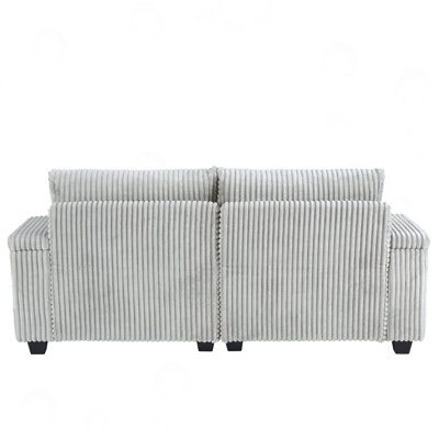 Modern Chaise Sofa with Adjustable Backrest, Cup Holders , Phone Holder