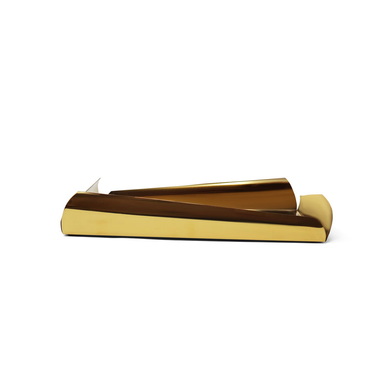 Plateau oblong Mercer41, H 1 po x l 13,75 po x P 7,5 po, Or