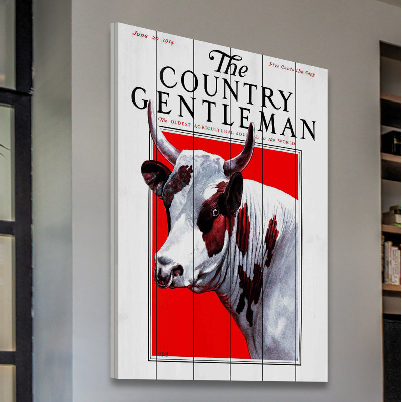 « cg bull », impression sur bois, H 24 po x l 16 po x P 1,5 po