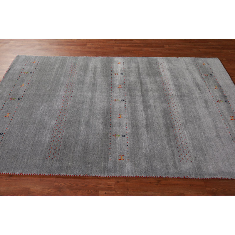 Tapis gris Kathya Gabbeh 5 x 8