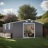 Outdoor metal Shed with Windows and vents-117199908
