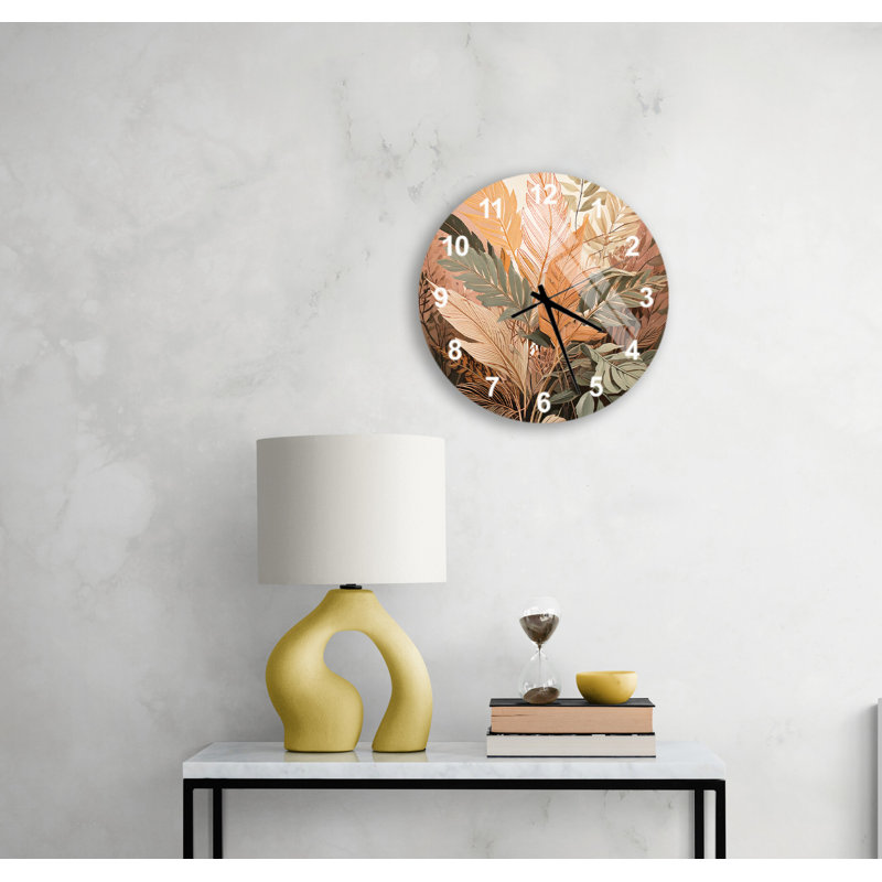 Horloge murale rétro en verre trempé, Blanc