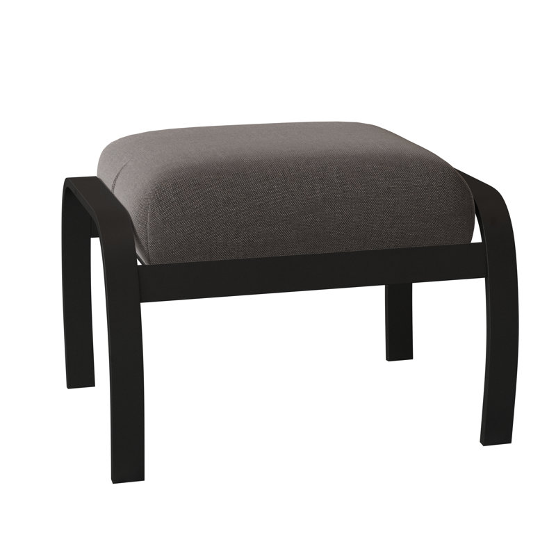 Repose-pieds avec coussin Askar, Noir texturé, Mélange anthracite