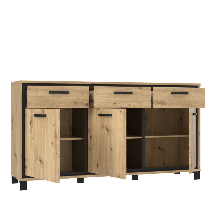 Charleen 178.4 cm W Chest of 3 Drawers