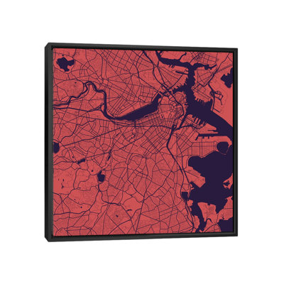 " Boston Urban Roadway Map (Purple Night) " by Urbanmap